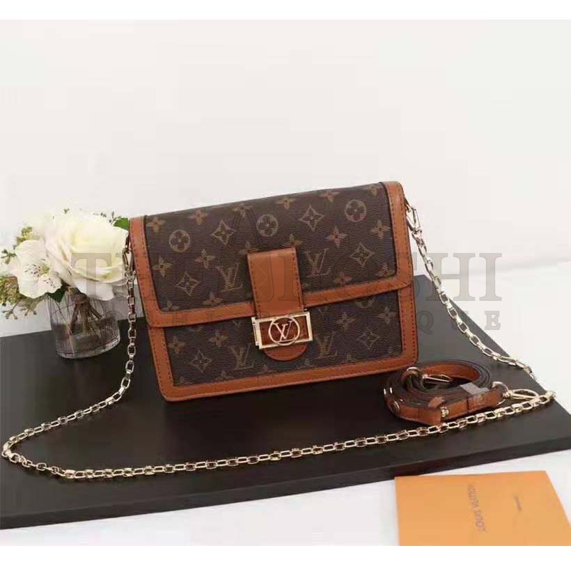 L0vis Vvtt0n LV Women Dauphine MM Handbag in Monogram Canvas-Brown Master Quality