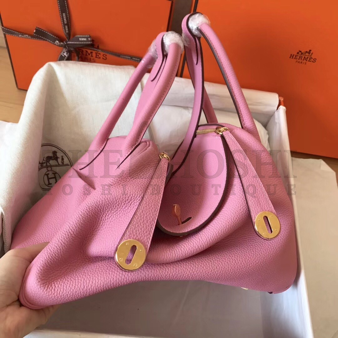 H**me5 Pink Lindy 26cm Clemence Handmade Bag Master Quality