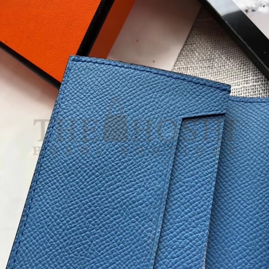 H**me5 Bearn Mini Wallet In Sky Blue Epsom Leather Master Quality