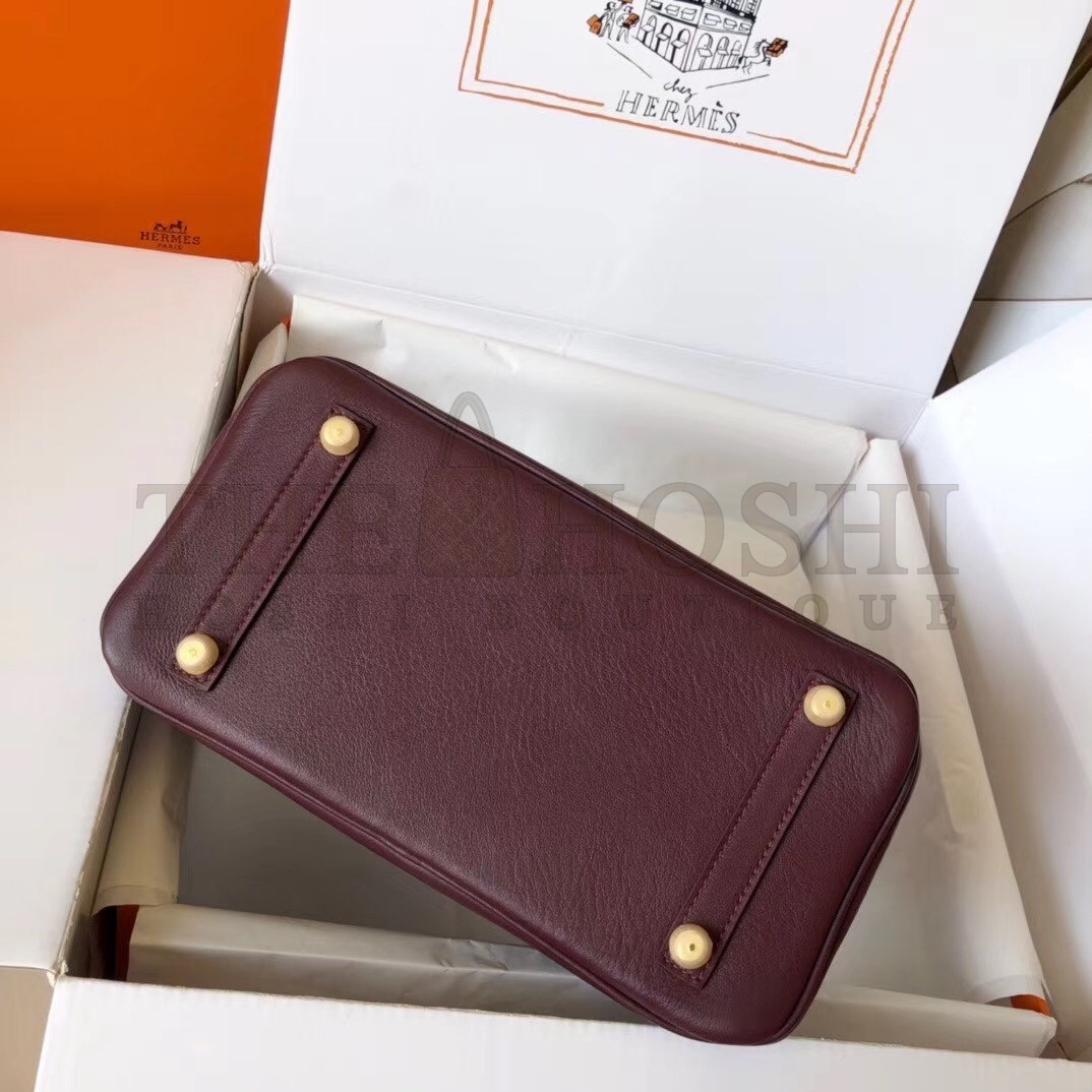 H**me5 Burgundy Birkin 25cm Swift Handmade Bag Master Quality