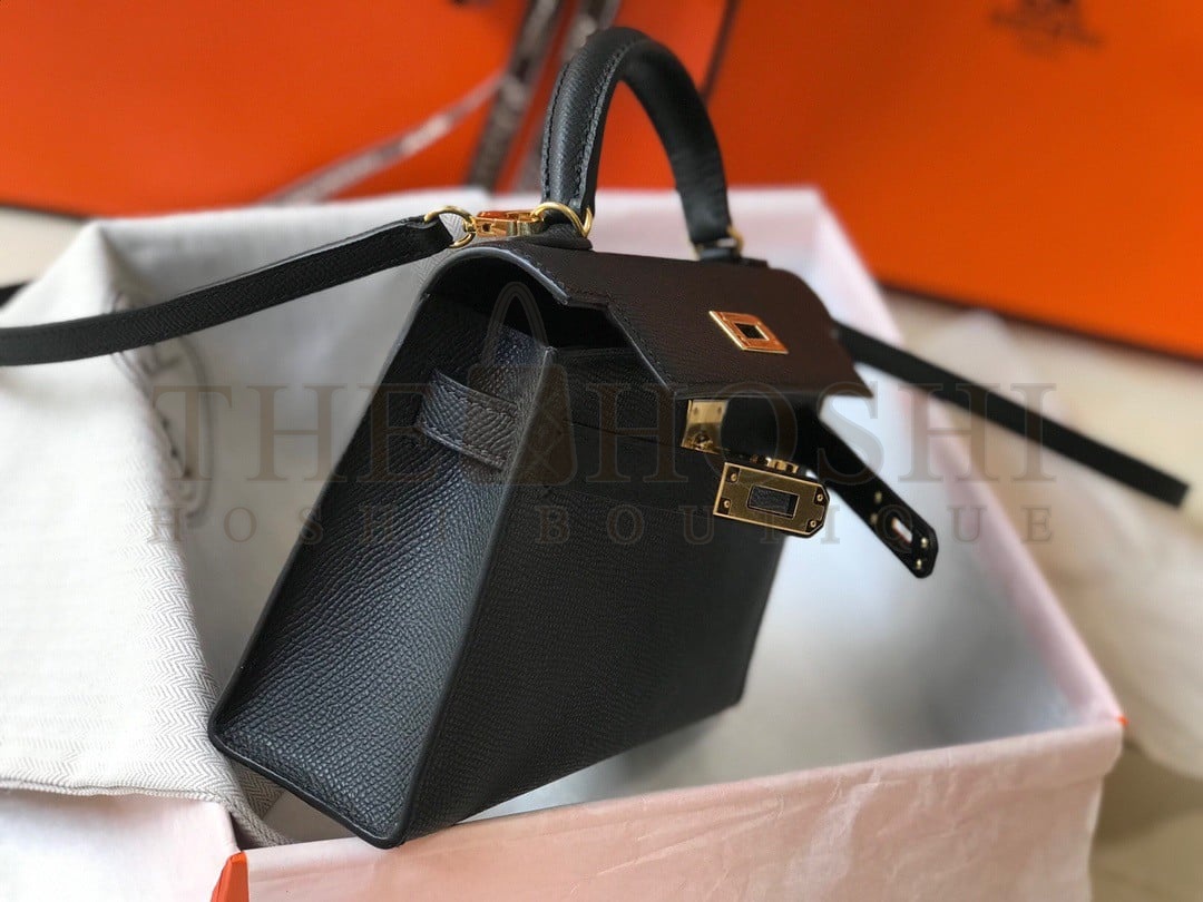 H**me5 Kelly Mini II Sellier Bag In Black Epsom Leather Master Quality
