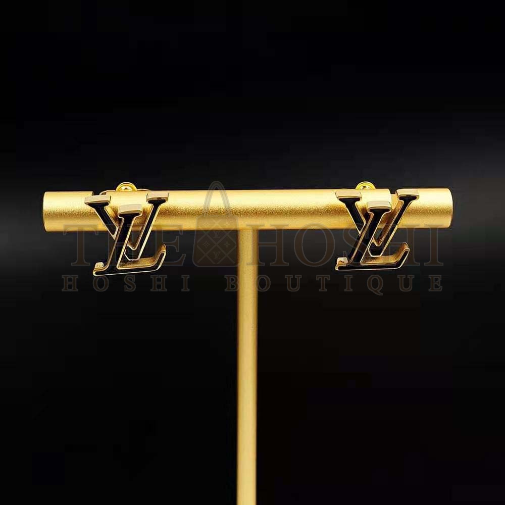 L0vis Vvtt0n Women LV Iconic Enamel Earrings-Black Master Quality