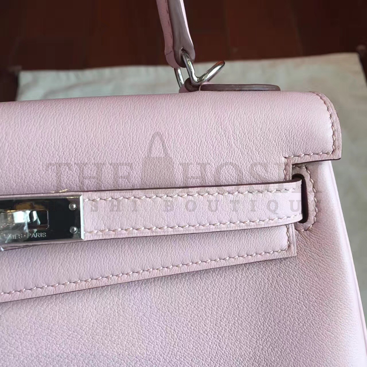 H**me5 Swift Kelly 25cm Retourne Handmade Rose Dragee Bag Master Quality