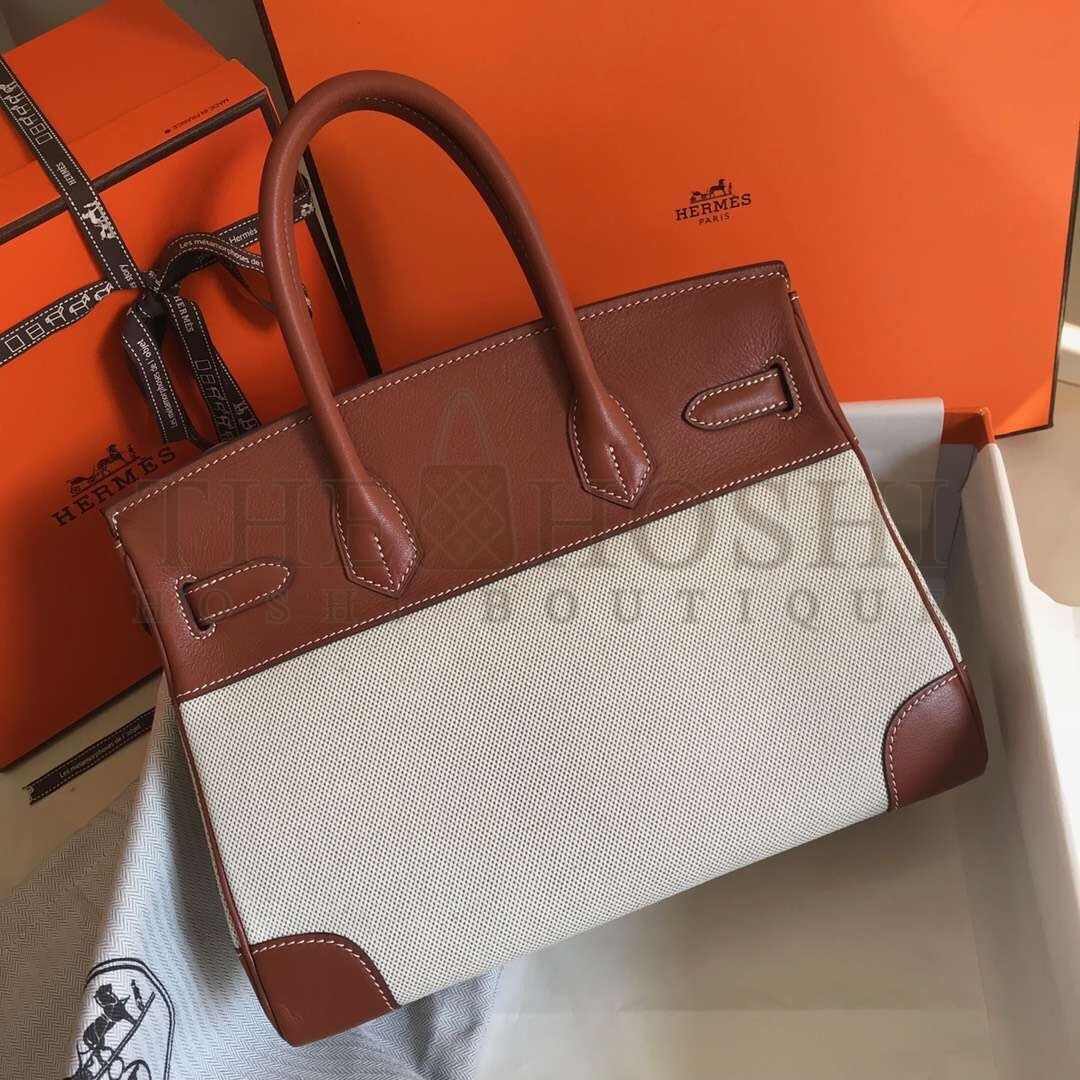 H**me5 Birkin 30cm Bag In Toile H Canvas With Barenia Leather Master Quality