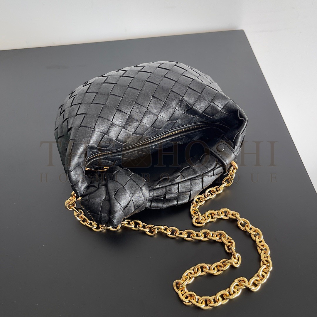 B0tt*ga Ven*ta Mini Jodie Chain Bag In Black Intrecciato Lambskin Master Quality