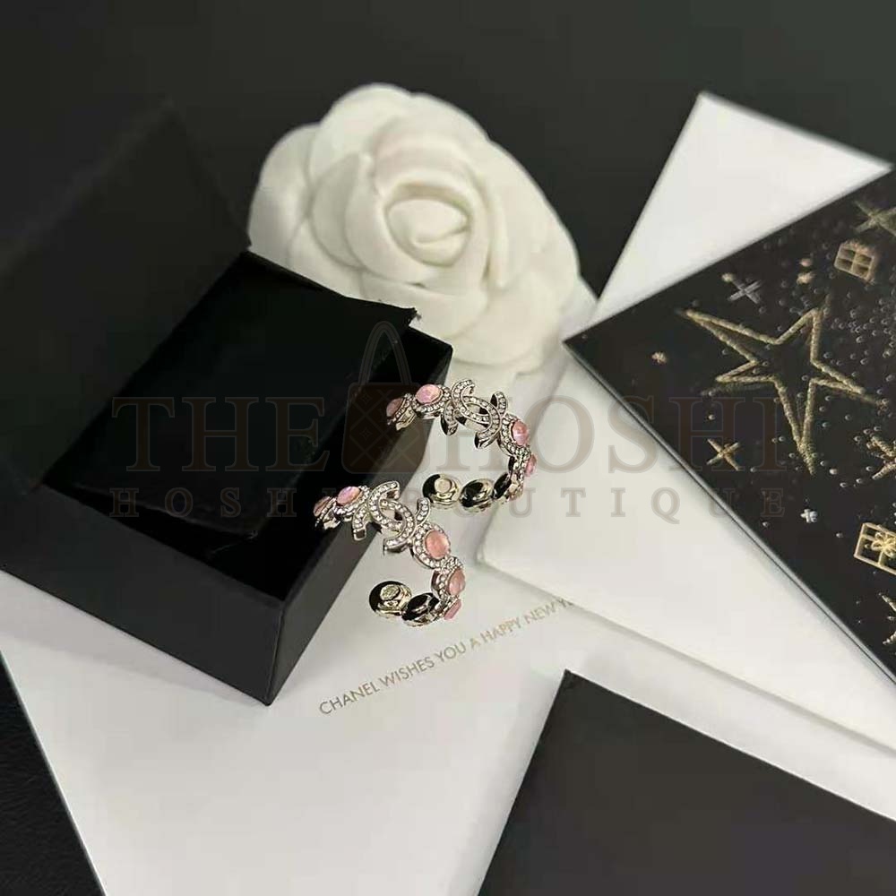 Ch**el Women Hoop Earrings in Metal and Strass Master Quality