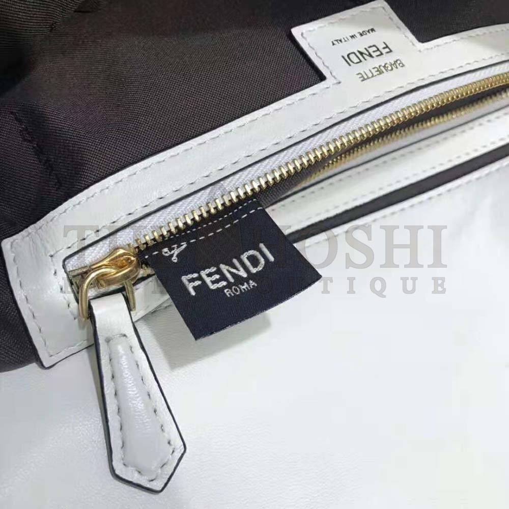 F**di Women Iconic Large Baguette Leather Bag-White Master Quality