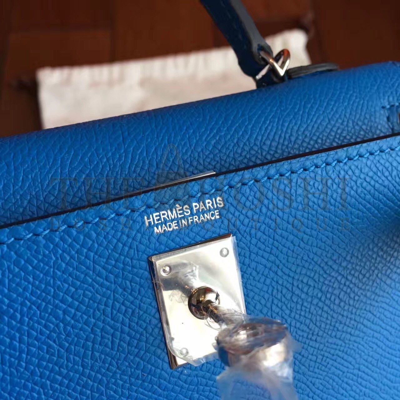 H**me5 Blue Izmir Epsom Kelly Mini II Handmade Bag Master Quality