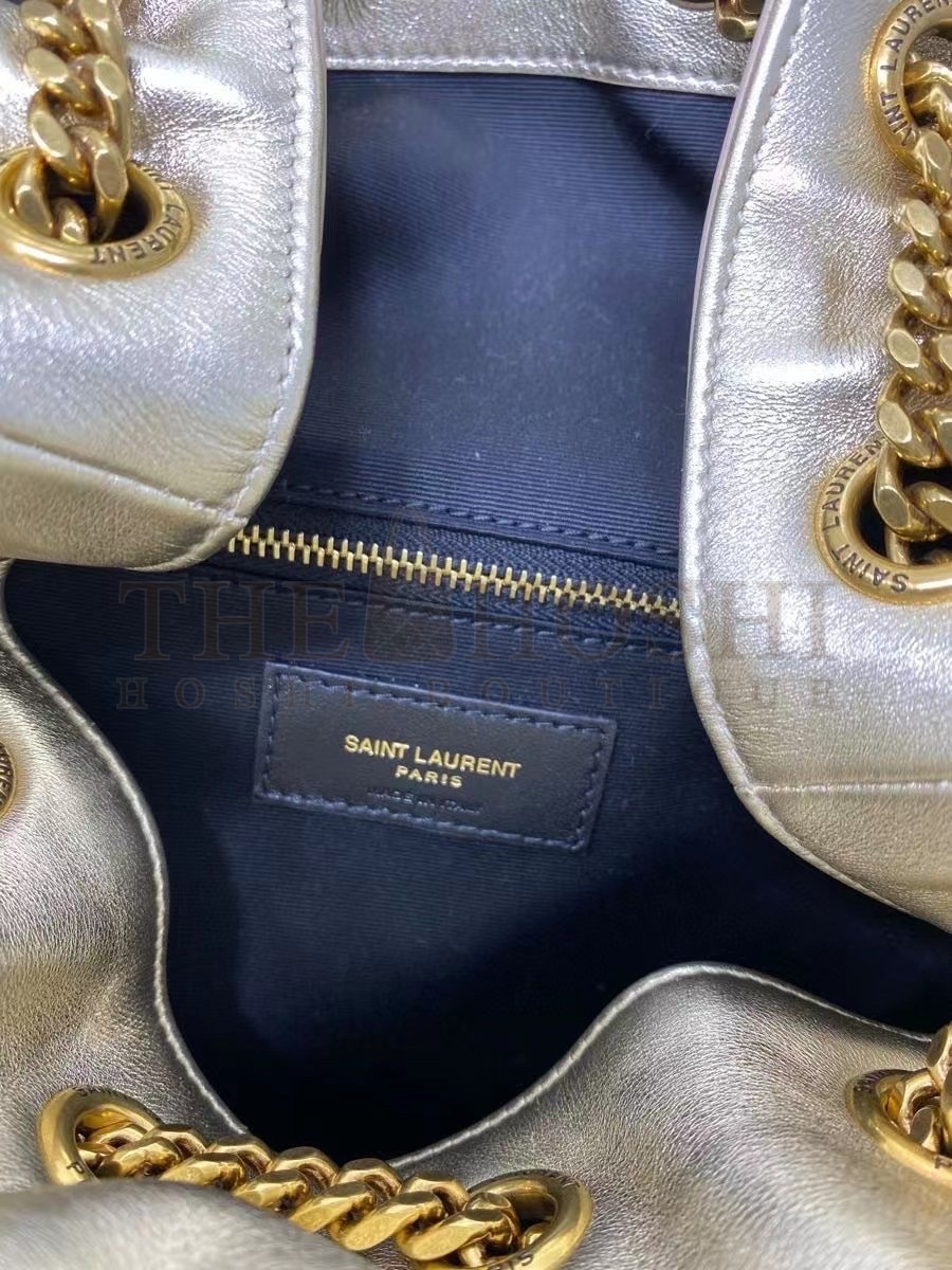 Sa1nt Lau*nt Joe Backpack In Gold Lame Leather Master Quality