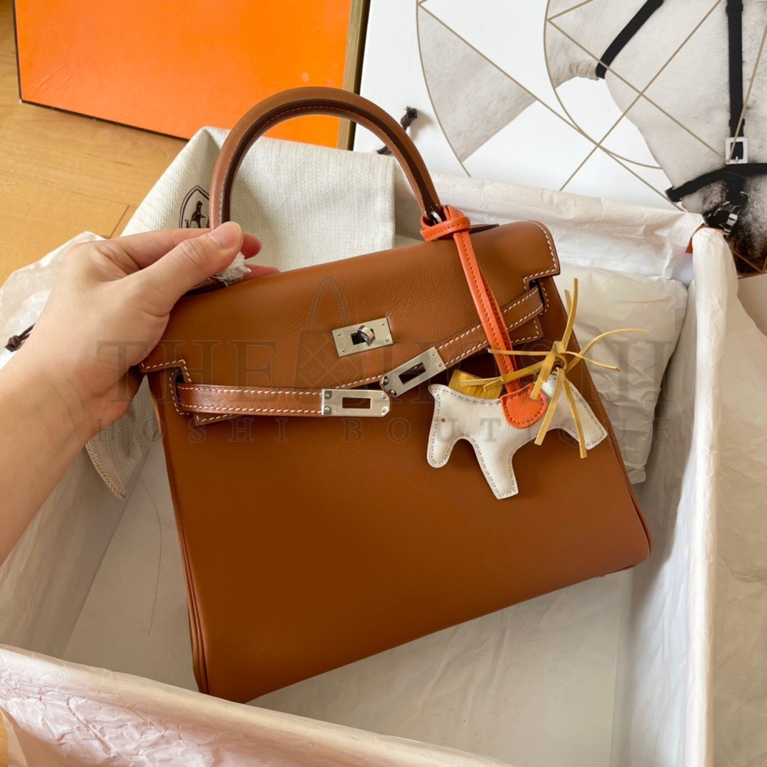H**me5 Kelly Retourne 25 Handmade Bag In Gold Swift Calfskin Master Quality