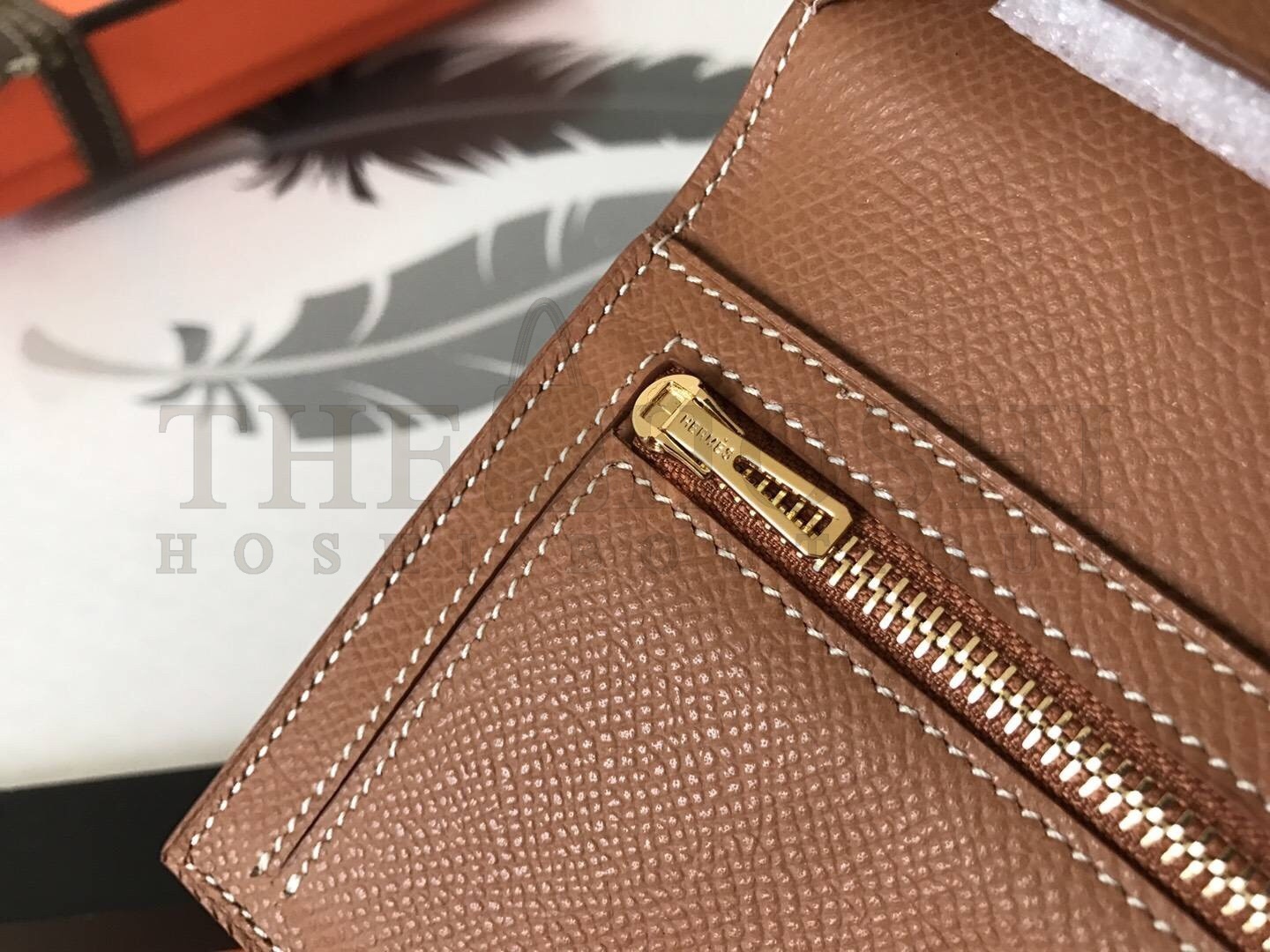 H**me5 Brown Epsom Bearn Gusset Wallet Master Quality