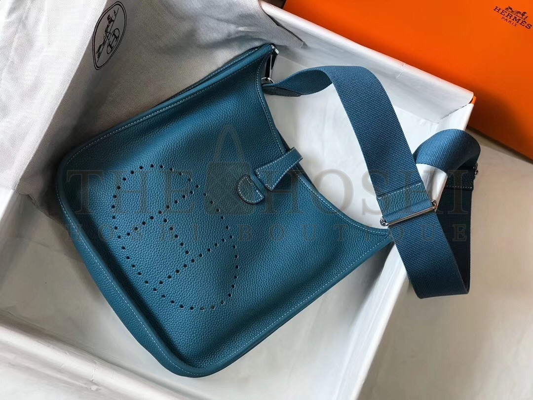 H**me5 Evelyne III 29 Bag In Blue Jean Clemence Leather Master Quality