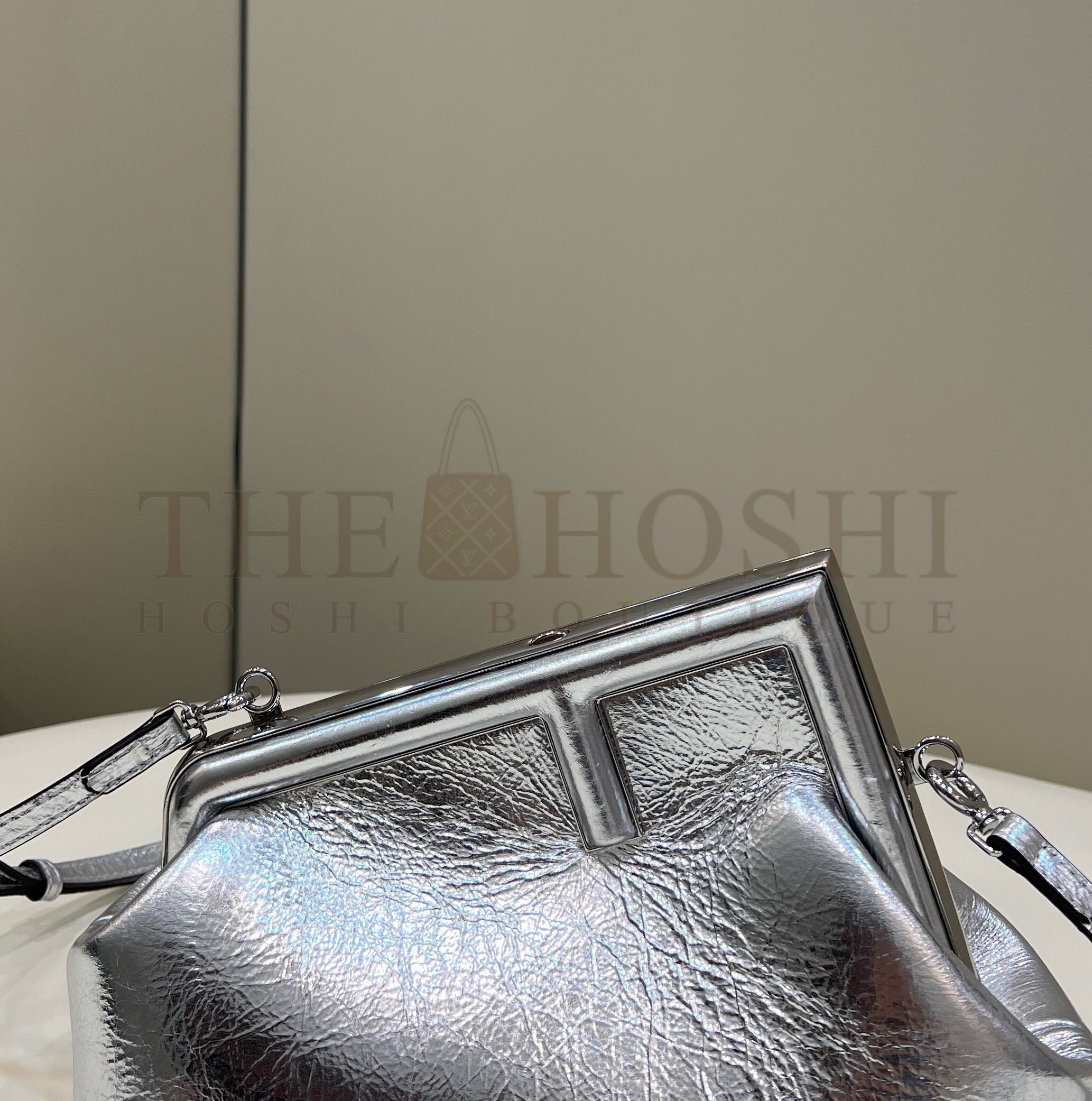 F**di First Small Bag In Silver Laminated Leather Master Quality