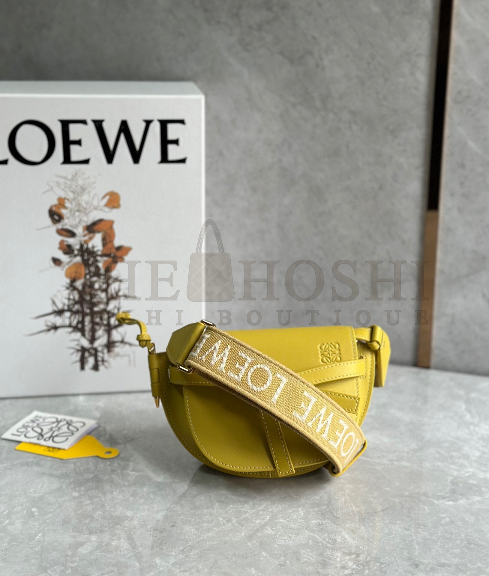 L0ew* Gate Dual Mini Bag in Yellow Calfskin Master Quality
