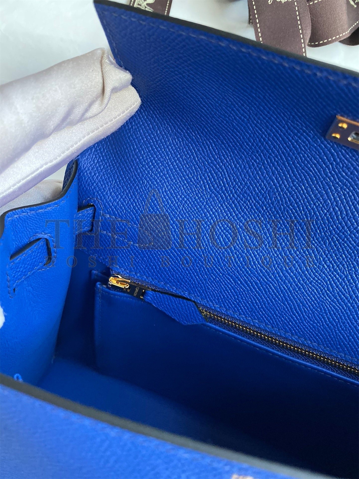 H**me5 Epsom Kelly 25cm Sellier Handmade Blue France Bag Master Quality
