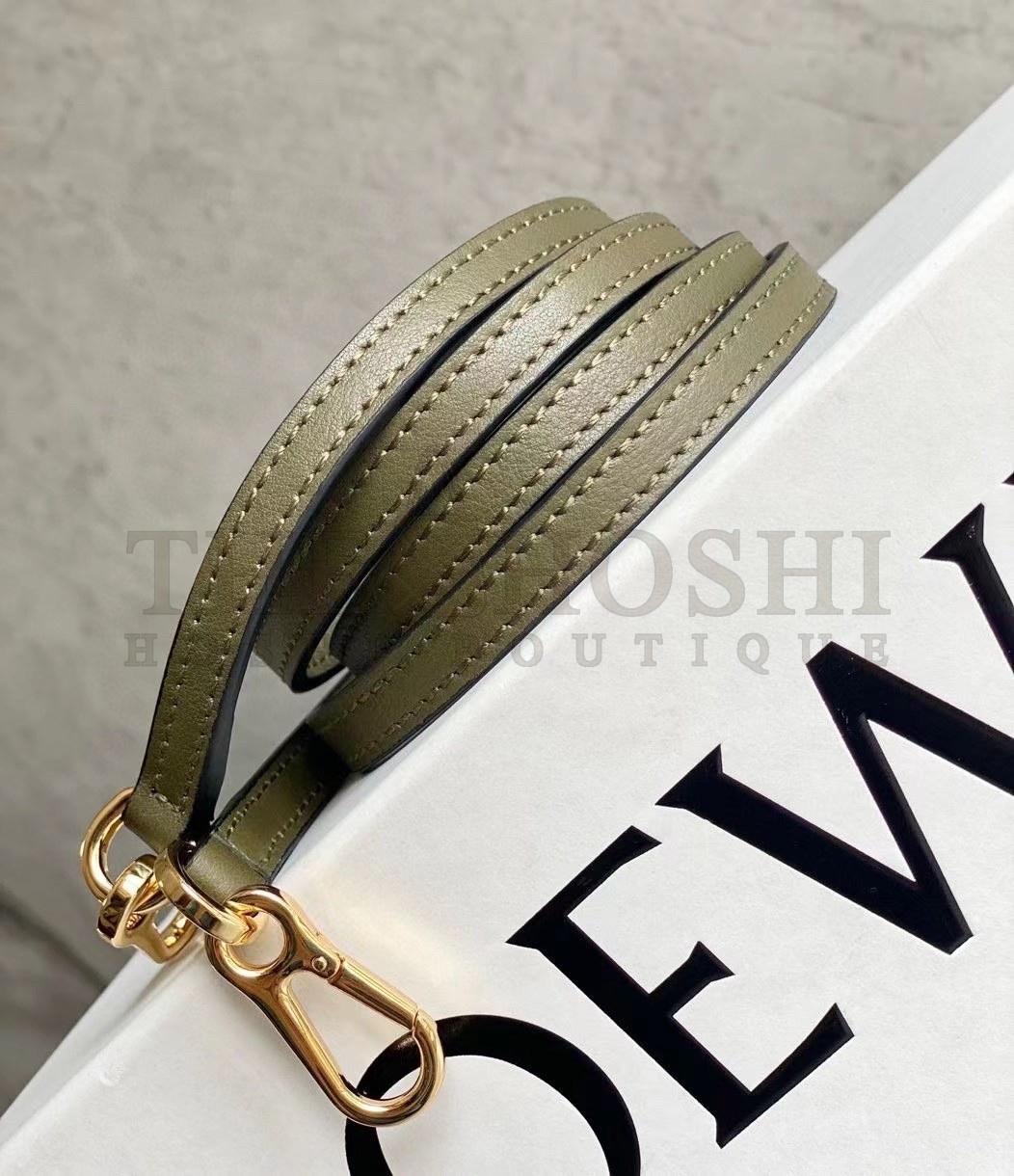 L0ew* Puzzle Mini Bag In Green/Oat Calfskin Master Quality