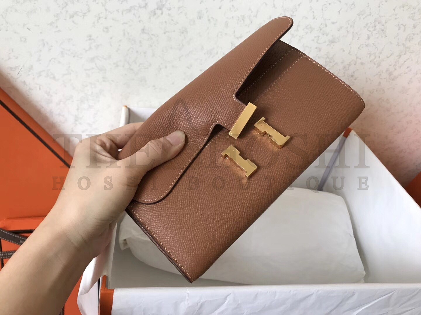 H**me5 Brown Epsom Constance Long Wallet Master Quality