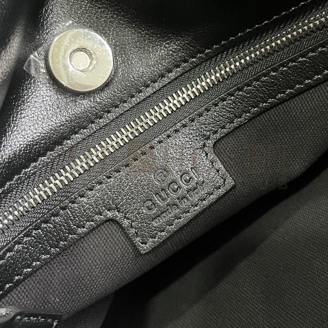 Gvc*1 Women GG Blondie Small Tote Bag Black Leather Round Interlocking G Master Quality