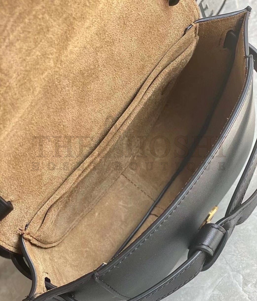 L0ew* Mini Gate Dual Bag In Black Calfskin Master Quality