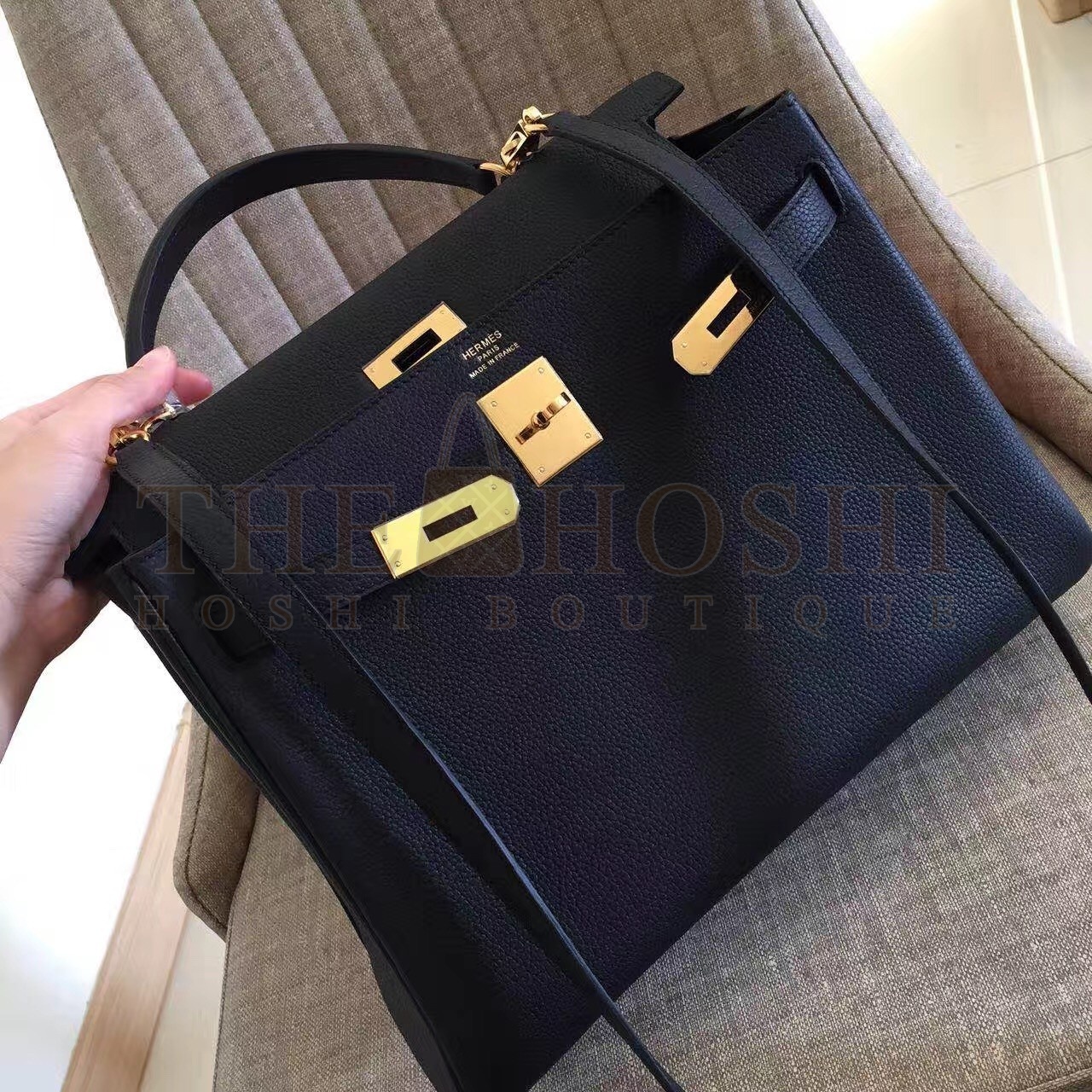 H**me5 Black Clemence Kelly Retourne 32cm Handmade Bag Master Quality