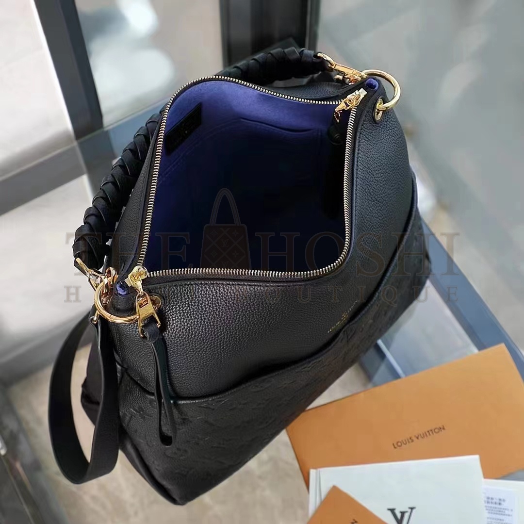 L0vis Vvtt0n LV Women Maida Hobo Handbag Black Embossed Grained Cowhide Leather Master Quality