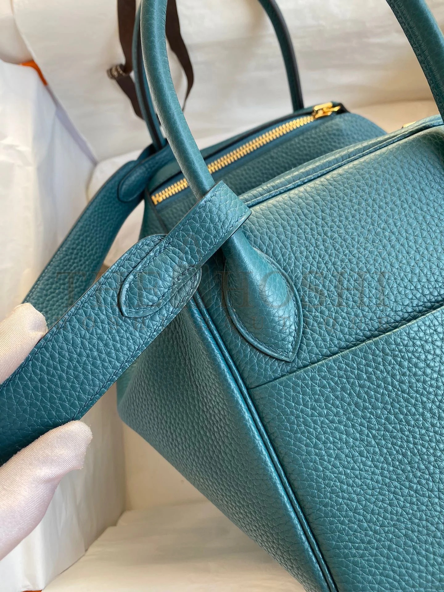 H**me5 Lindy 30 Handmade Bag In Vert Bosphore Clemence Leather Master Quality