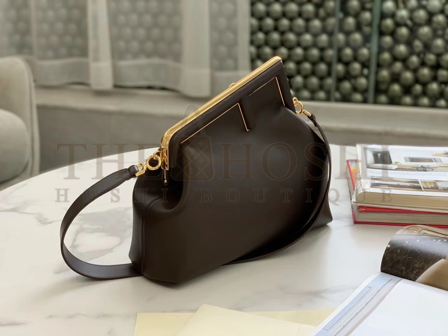 F**di First Medium Bag In Dark Brown Nappa Leather Master Quality