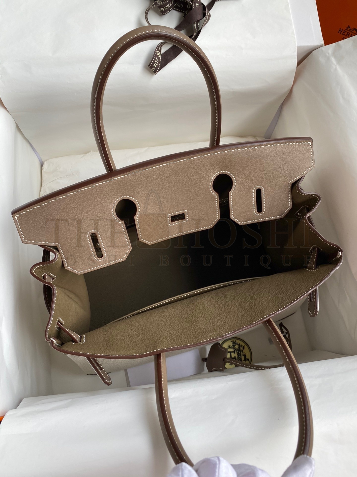 H**me5 Birkin 30 Handmade Bag In Toile & Tourterelle Swift Leather Master Quality