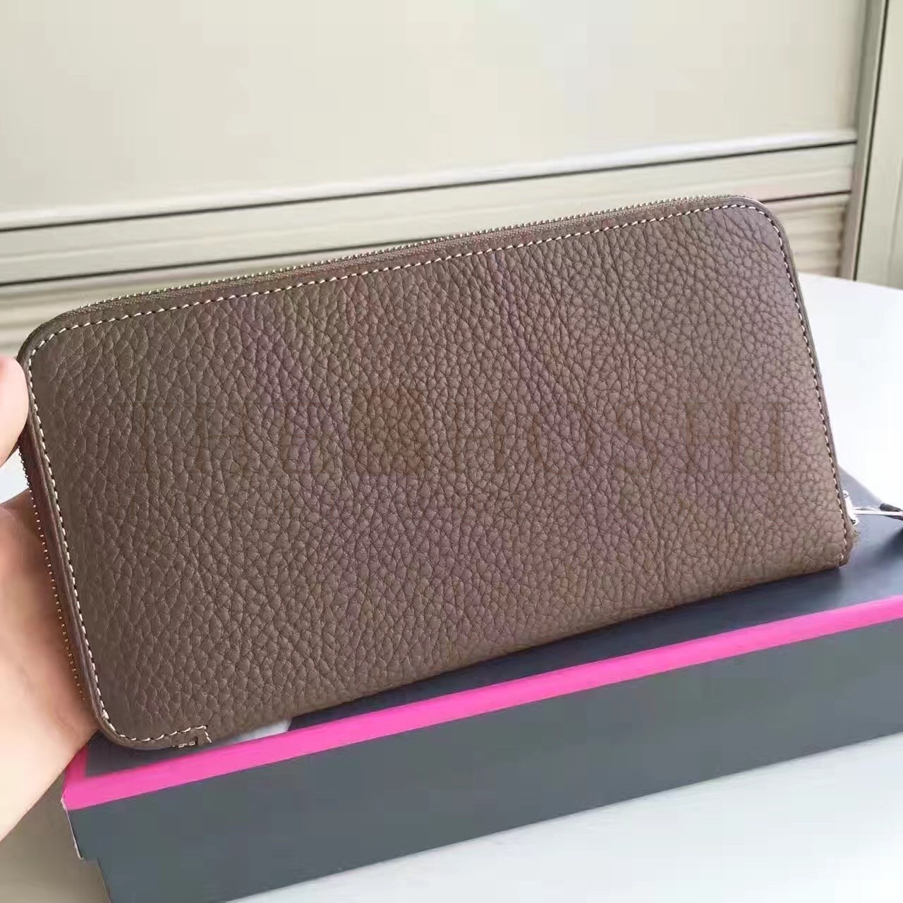 H**me5 Etoupe Clemence Azap Zipped Wallet Master Quality