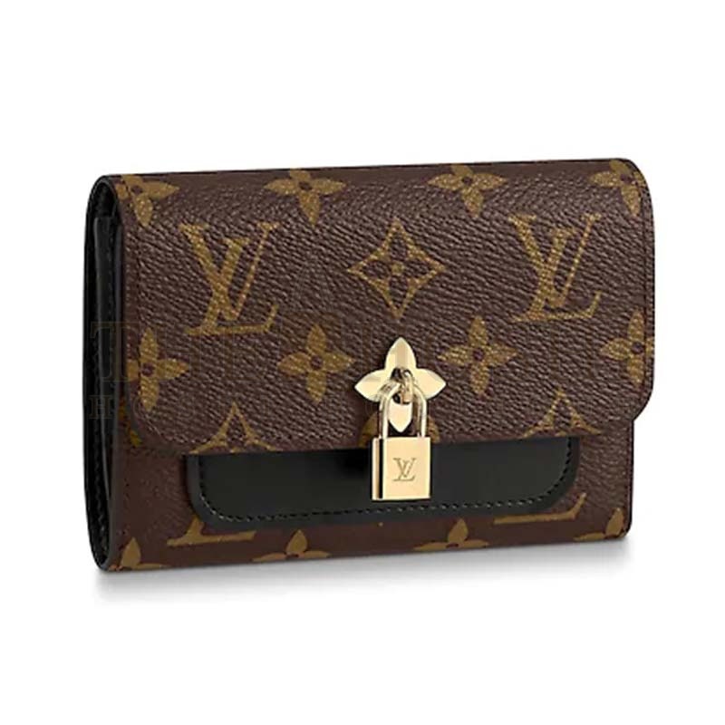 L0vis Vvtt0n LV Women Flower Compact Wallet Monogram Coated Canvas Master Quality