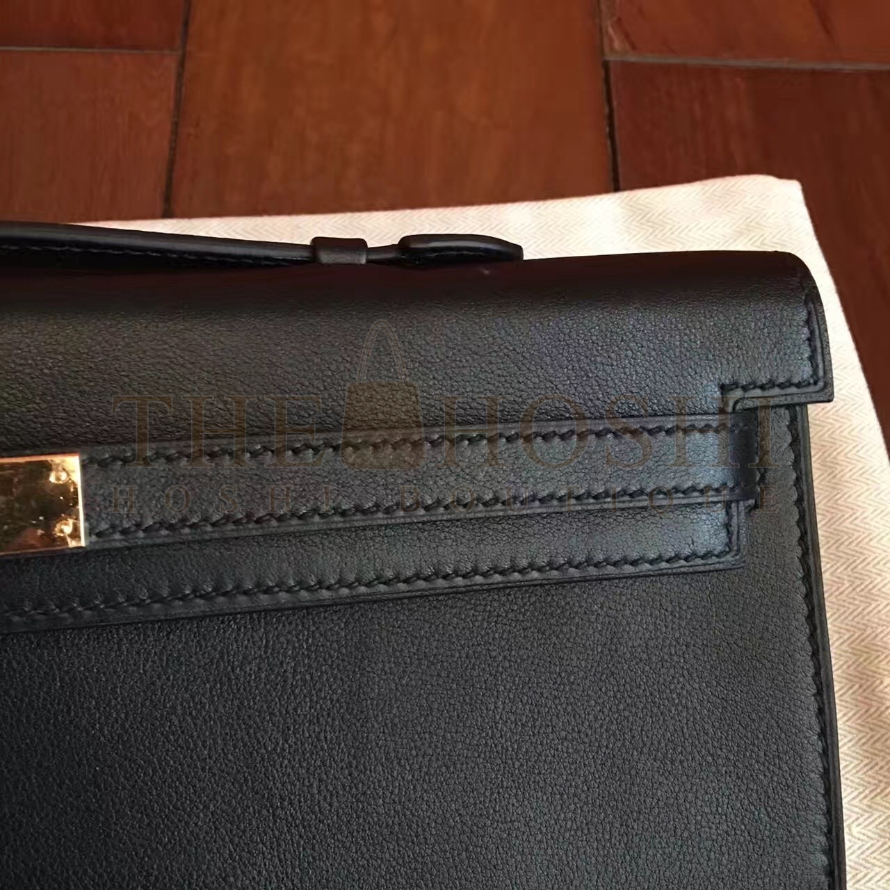 H**me5 Black Swift Kelly Cut Handmade Bag Master Quality