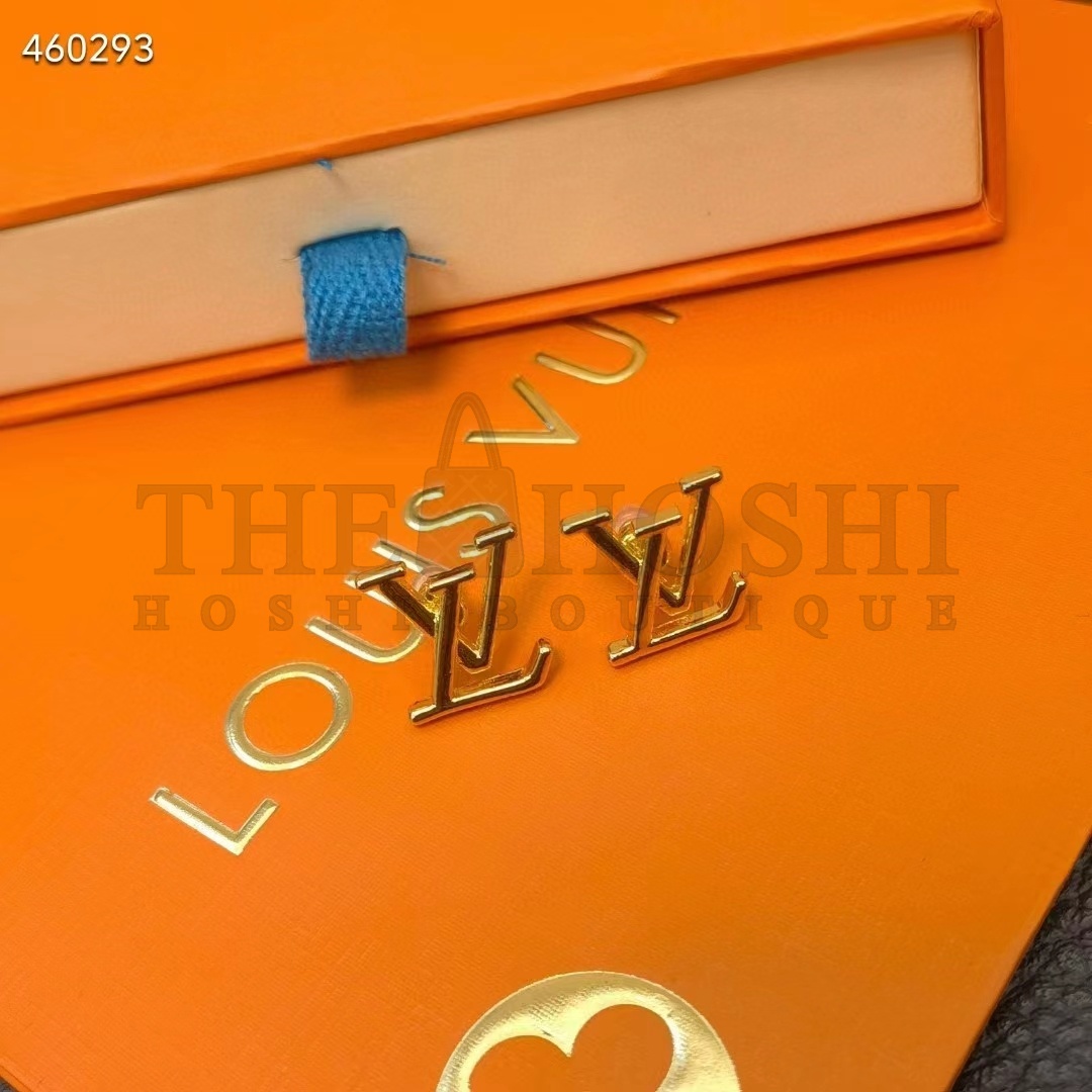 L0vis Vvtt0n Women LV Iconic Earrings Gold-Color Initials M00743 Master Quality
