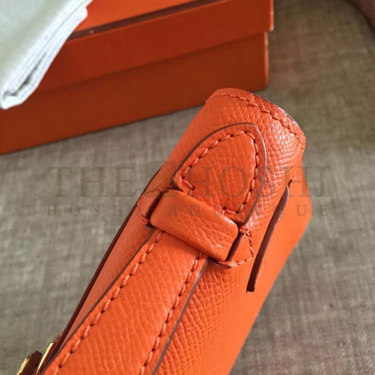 H**me5 Orange Kelly Pochette Epsom Handmade Bag Master Quality