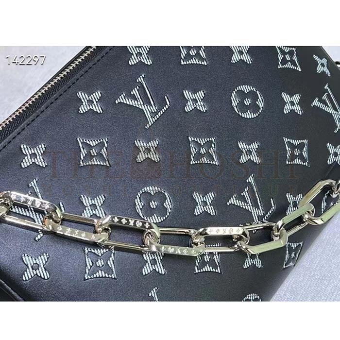 L0vis Vvtt0n LV Women Coussin BB Handbag Black Glass Beads Polyester Satin Master Quality