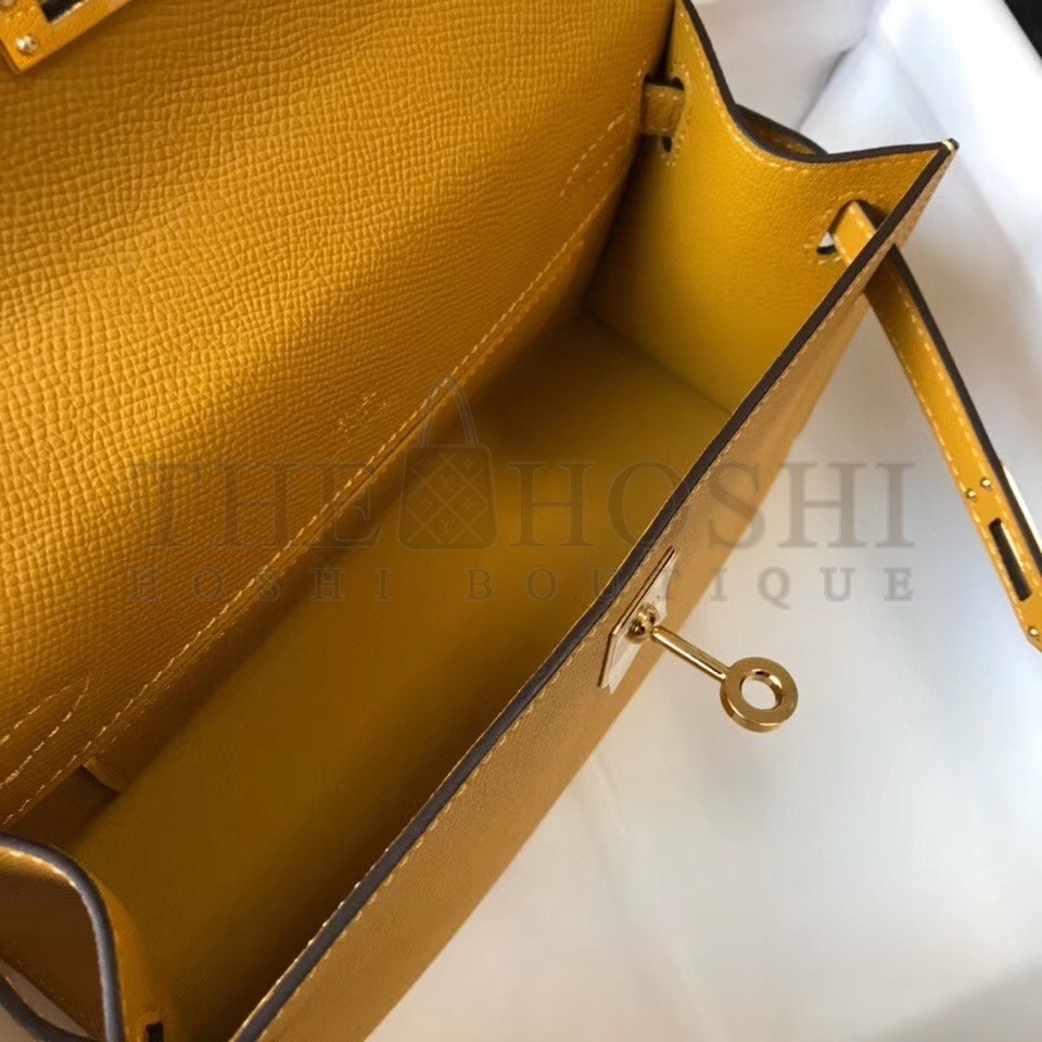 H**me5 Kelly Pochette Bag In Yellow Epsom Leather Master Quality