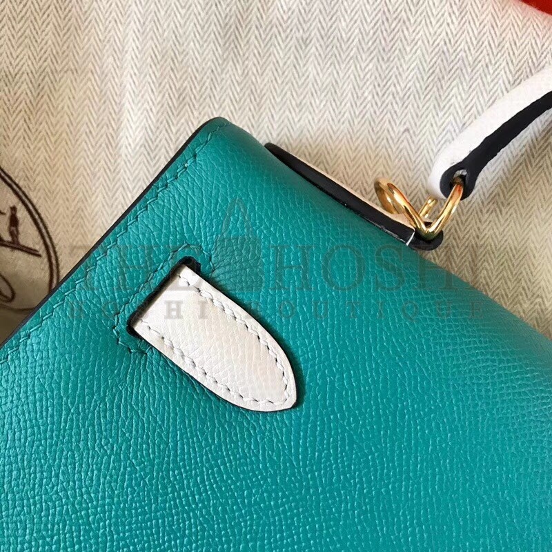 H**me5 Bicolor Epsom Kelly 28cm Malachite Handmade Bag Master Quality