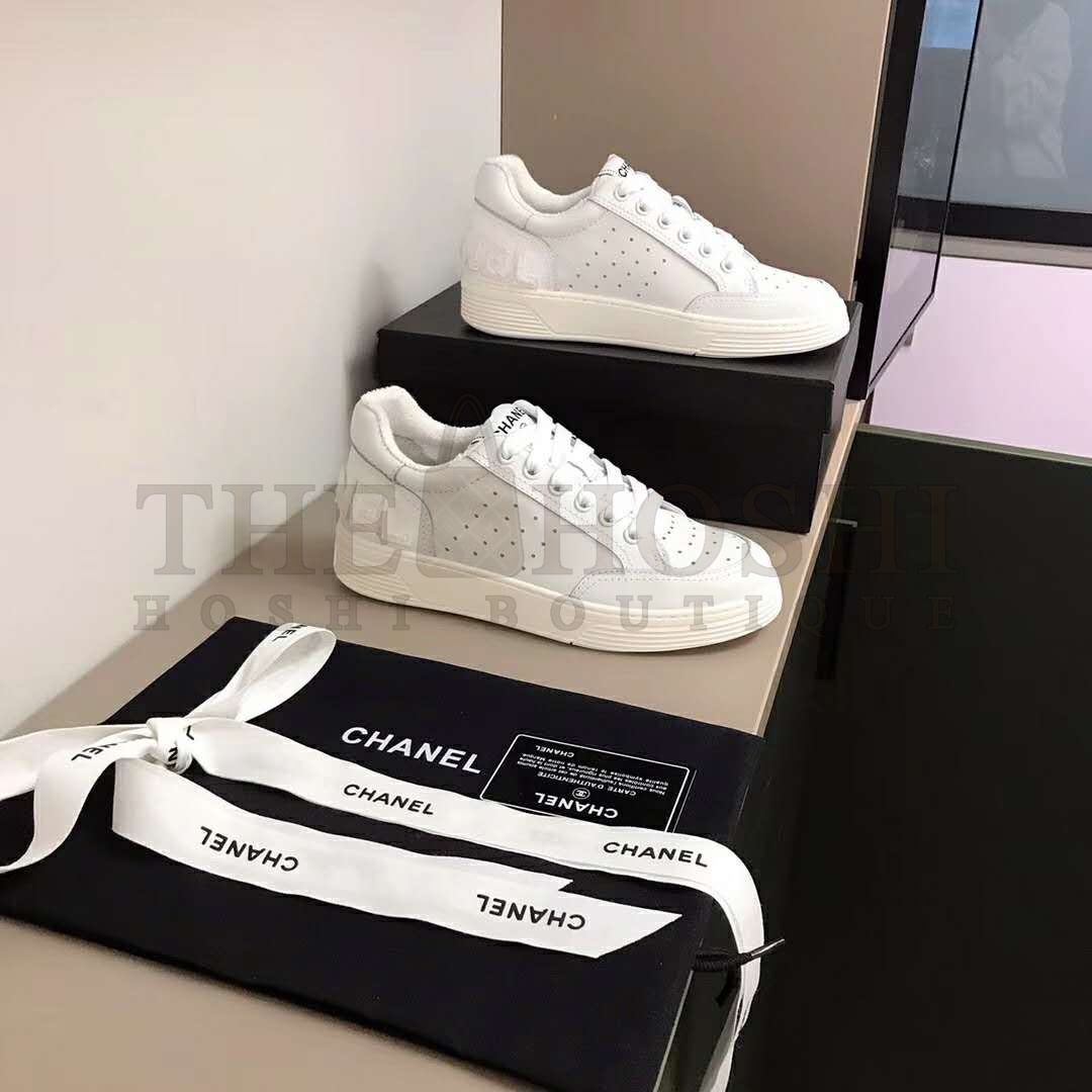 Ch**el Women Sneakers Calfskin White Master Quality