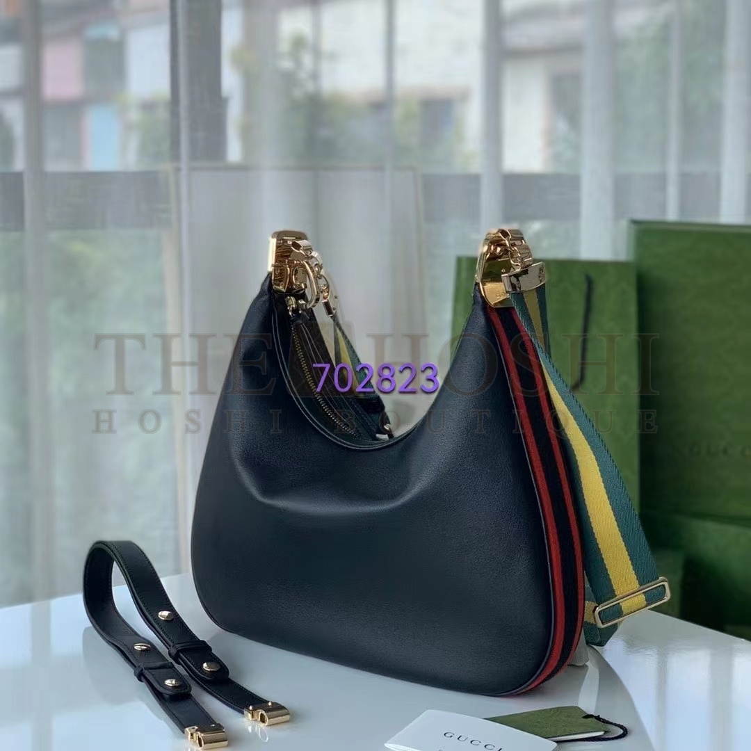Gvc*1 Women Attache Large Shoulder Bag Black Leather Master Quality