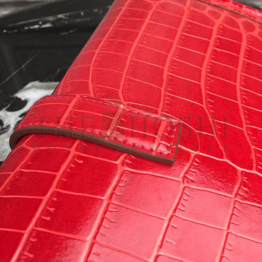 H**me5 Jige Elan 29 Clutch In Red Crocodile Leather Master Quality
