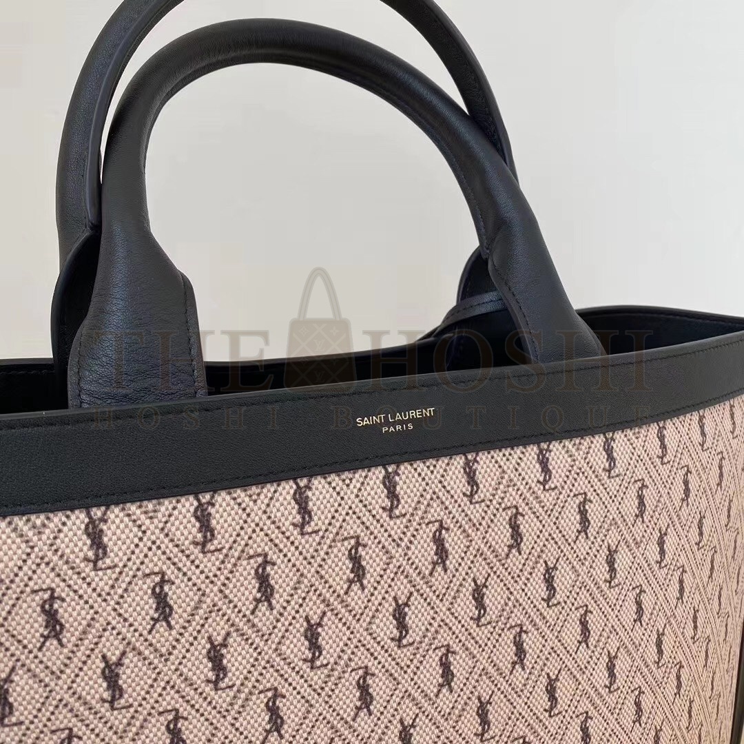 Sa1nt Lau*nt Monogram All Over Cabas Tote In Canvas Master Quality
