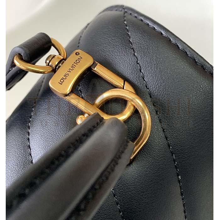 L0vis Vvtt0n LV Women Hold Me Top-Handle Bag Black Smooth Cowhide Leather Master Quality