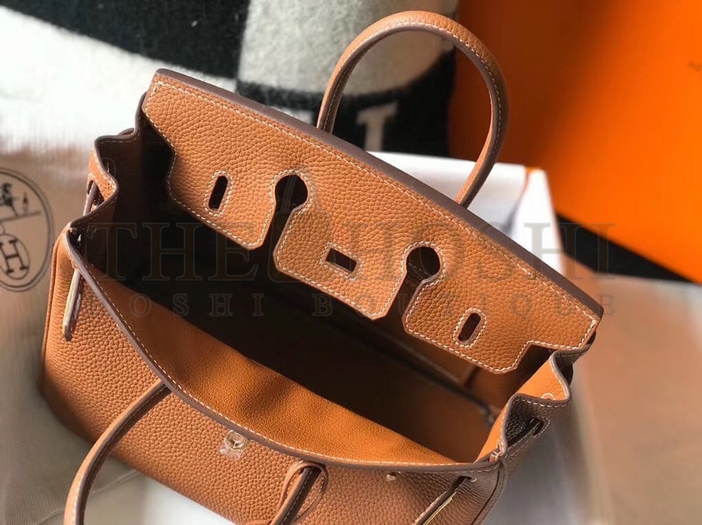 H**me5 Birkin 25 Bag In Gold Clemence Leather with GHW Master Quality