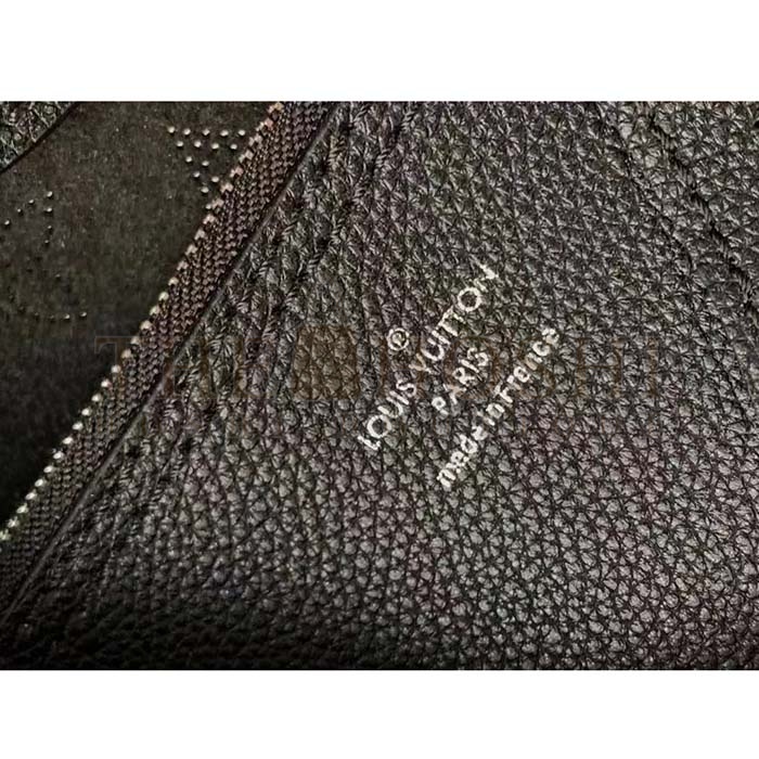 L0vis Vvtt0n LV Women Carmel Hobo Bag Black Mahina Perforated Calf Leather Master Quality