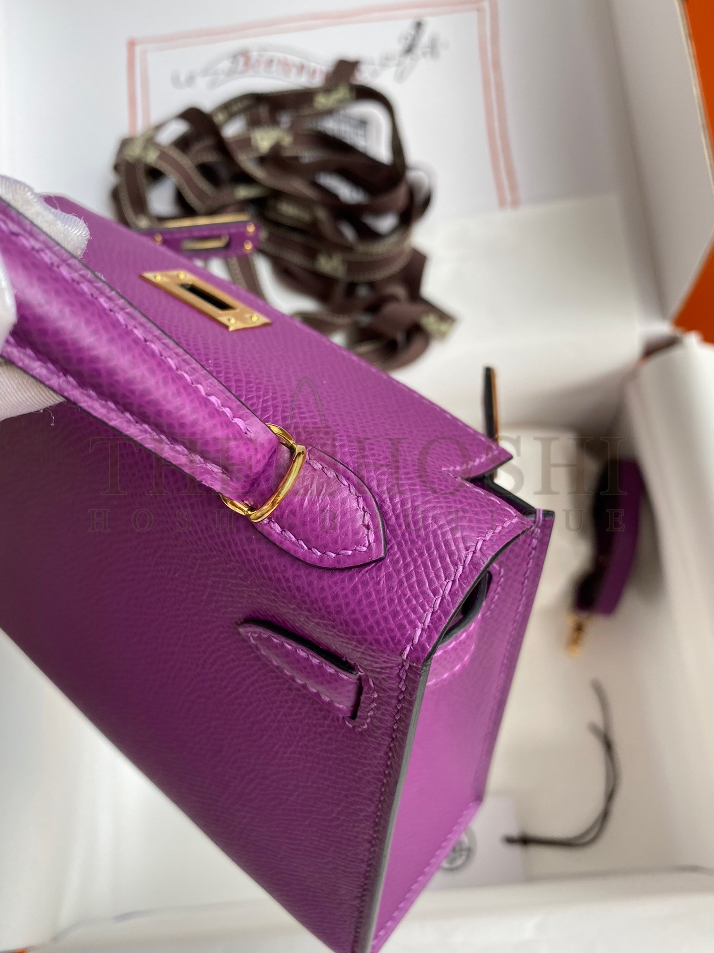 H**me5 Kelly Mini II Sellier Handmade Bag In Anemone Epsom Calfskin Master Quality