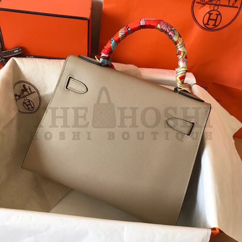 H**me5 Tourterelle Epsom Kelly 28cm Handmade Bag Master Quality