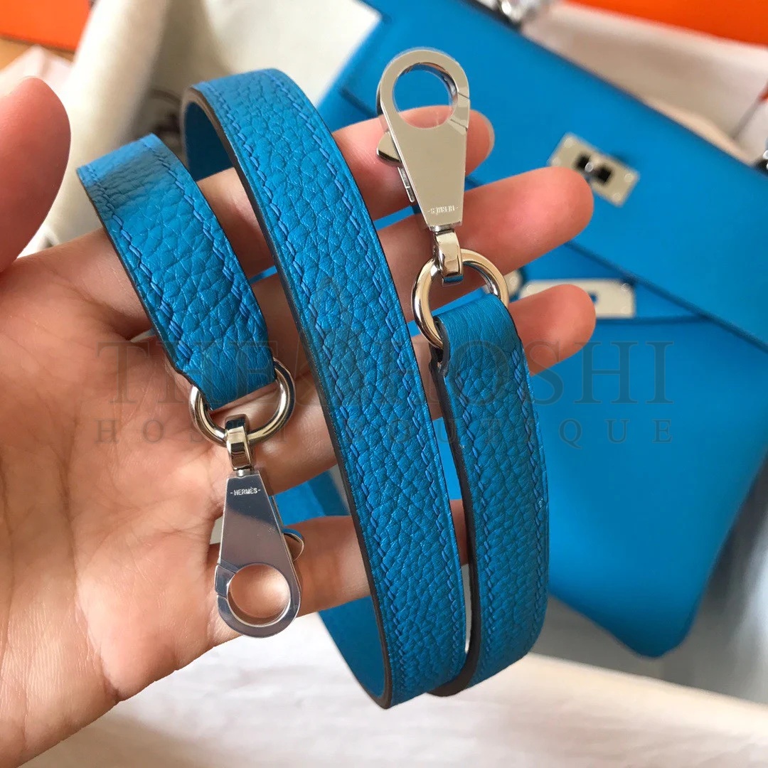 H**me5 Kelly Retourne 28 Handmade Bag In Blue Zanzibar Clemence Leather Master Quality