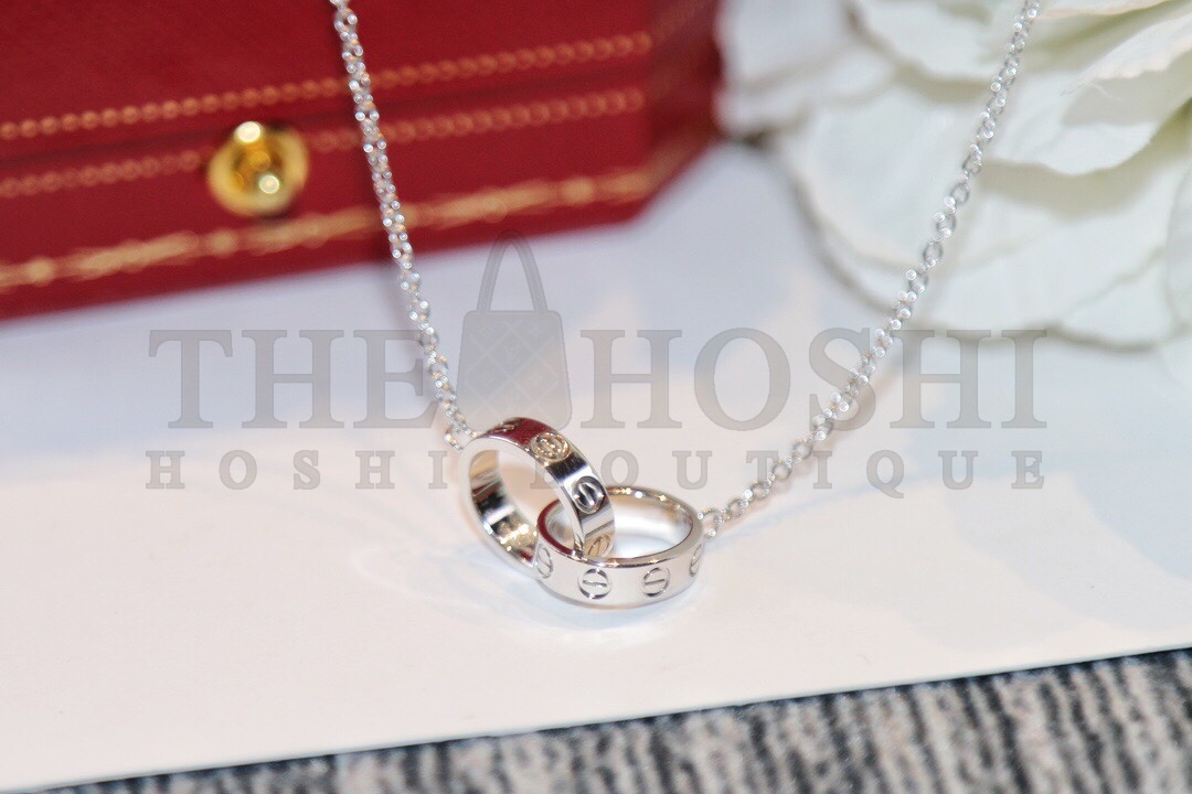 Ca*t1er Double Ring Necklace, LOVE NECKLACE Master Quality