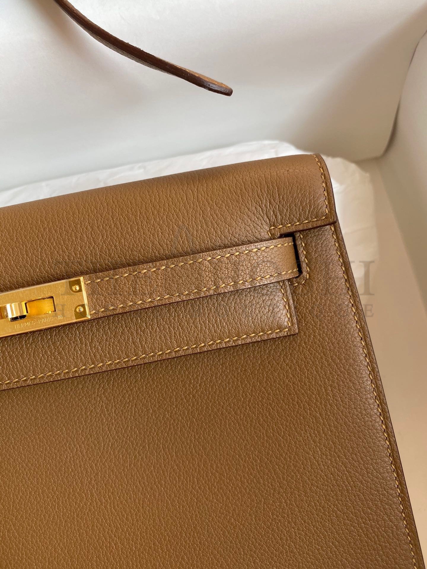 H**me5 Kelly Danse II Bag In Beige de Weimar Evercolor Calfskin Master Quality