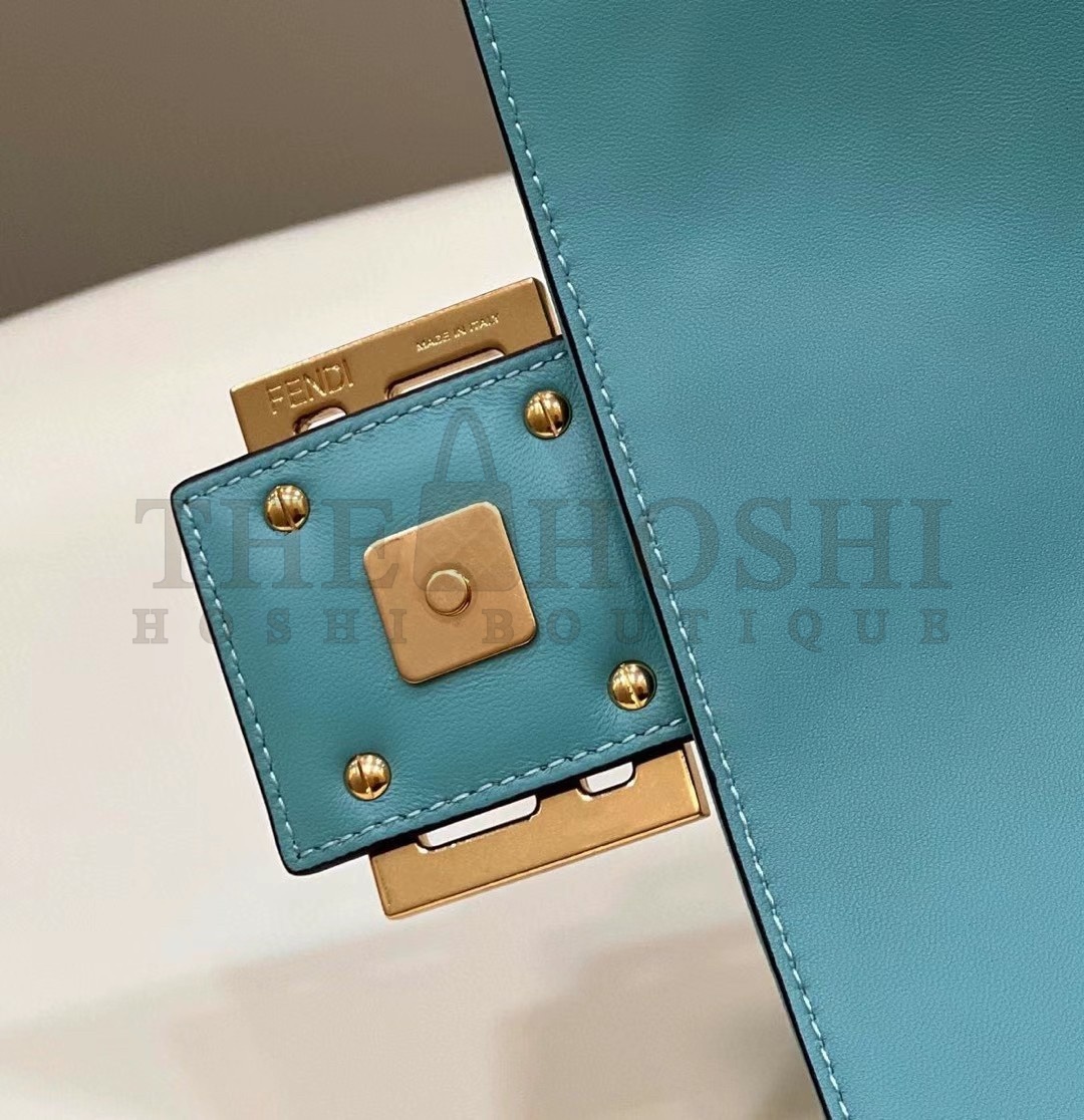 F**di Large Baguette Bag In Blue FF Nappa Leather Master Quality