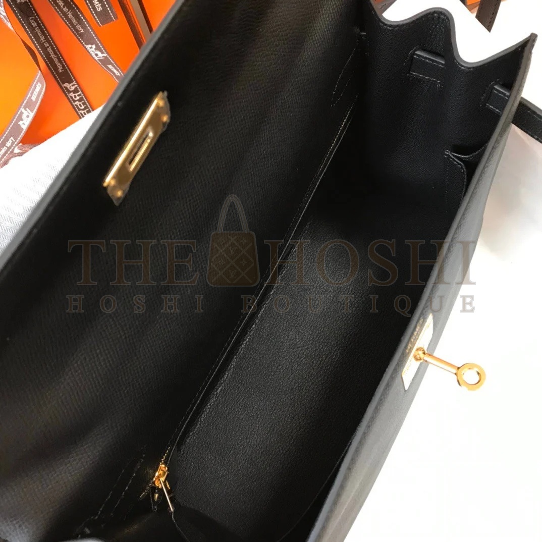 H**me5 Kelly 32cm Sellier Bag in Black Epsom Calfskin GHW Master Quality